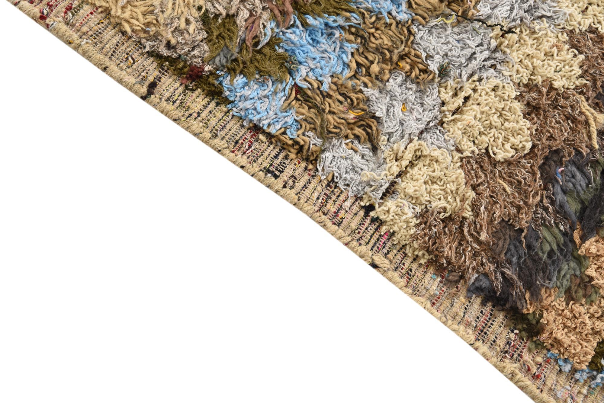 4' 4 x 14' 9 Hand Knotted Moroccan Wool Runner Rug