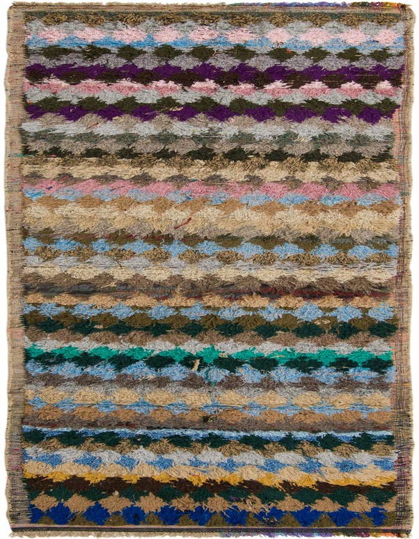 Detail image of 4' 4 x 14' 9 Hand Knotted Moroccan Wool Runner Rug