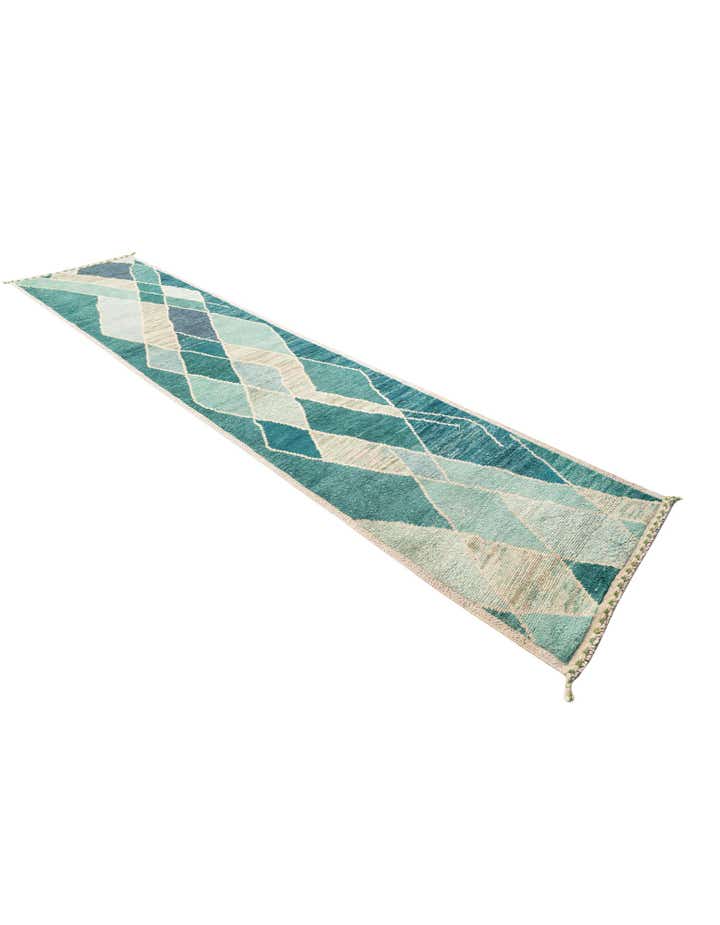 3' x 13' 9 Hand Knotted Moroccan Wool Runner Rug
