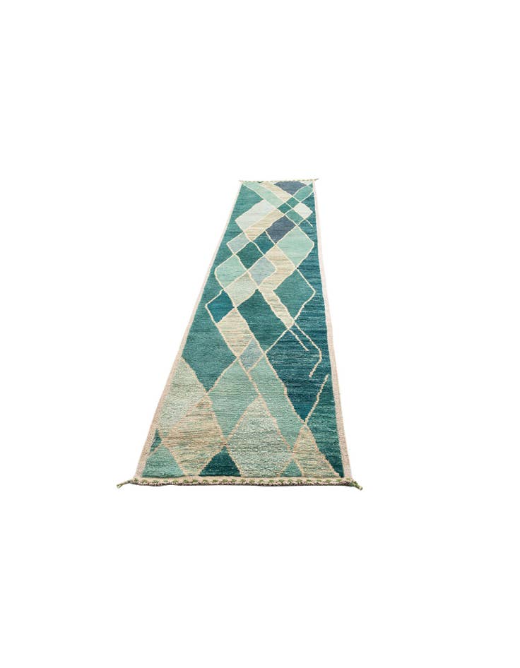 Detail image of 3' x 13' 9 Hand Knotted Moroccan Wool Runner Rug