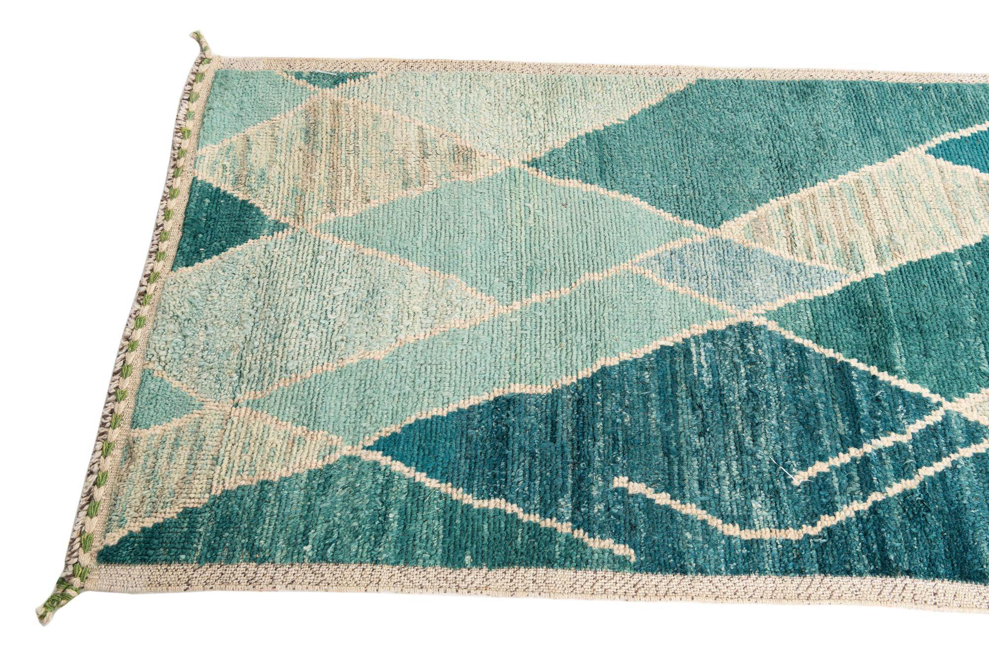 3' x 13' 9 Hand Knotted Moroccan Wool Runner Rug
