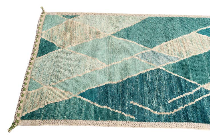 Detail image of 3' x 13' 9 Hand Knotted Moroccan Wool Runner Rug