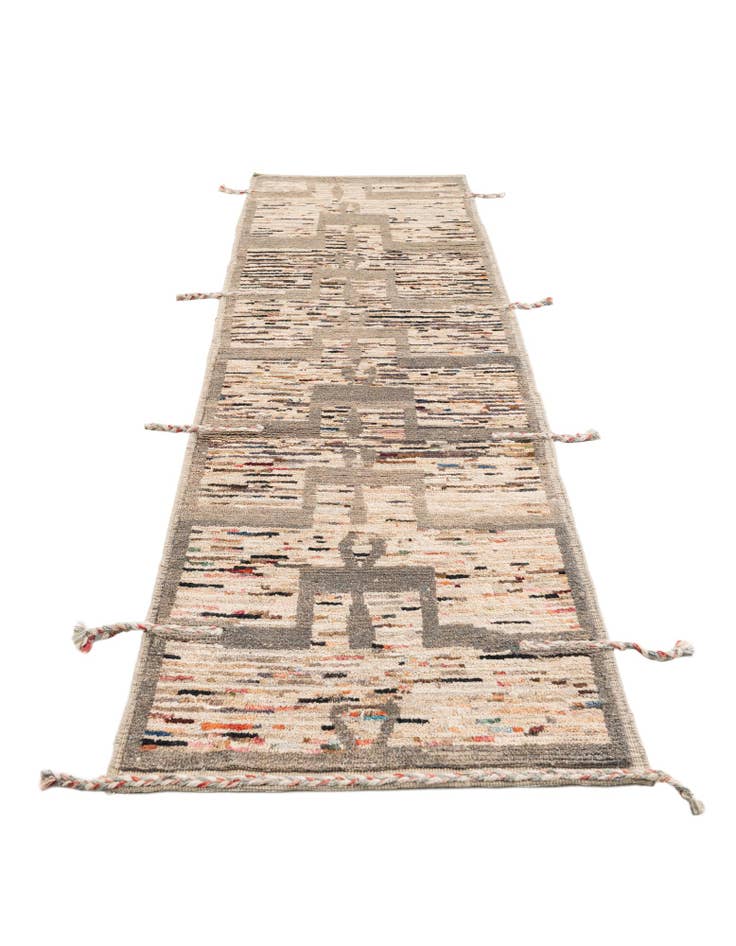 Detail image of 2' 10 x 10' 1 Hand Knotted Moroccan Wool Runner Rug