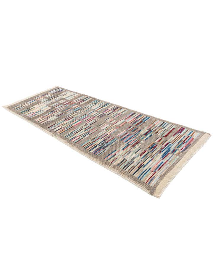 3' x 8' Hand Knotted Moroccan Wool Runner Rug