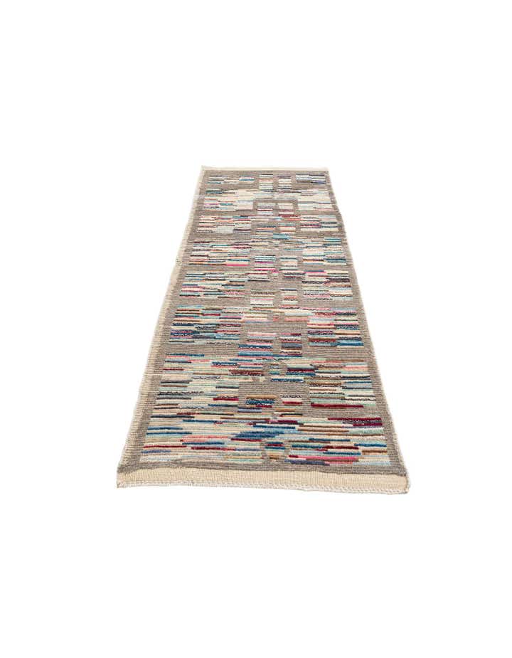 3' x 8' Hand Knotted Moroccan Wool Runner Rug