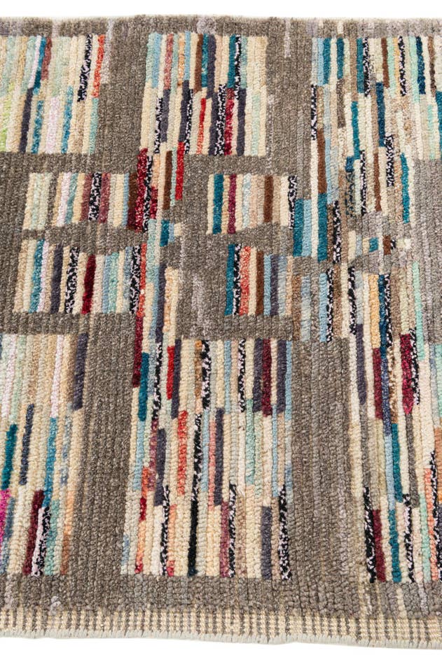 Detail image of 3' x 8' Hand Knotted Moroccan Wool Runner Rug