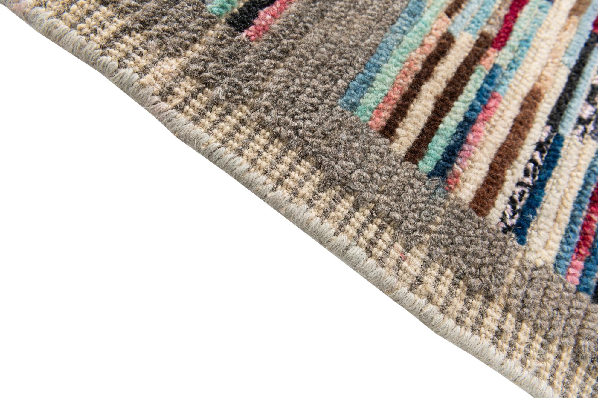 3' x 8' Hand Knotted Moroccan Wool Runner Rug