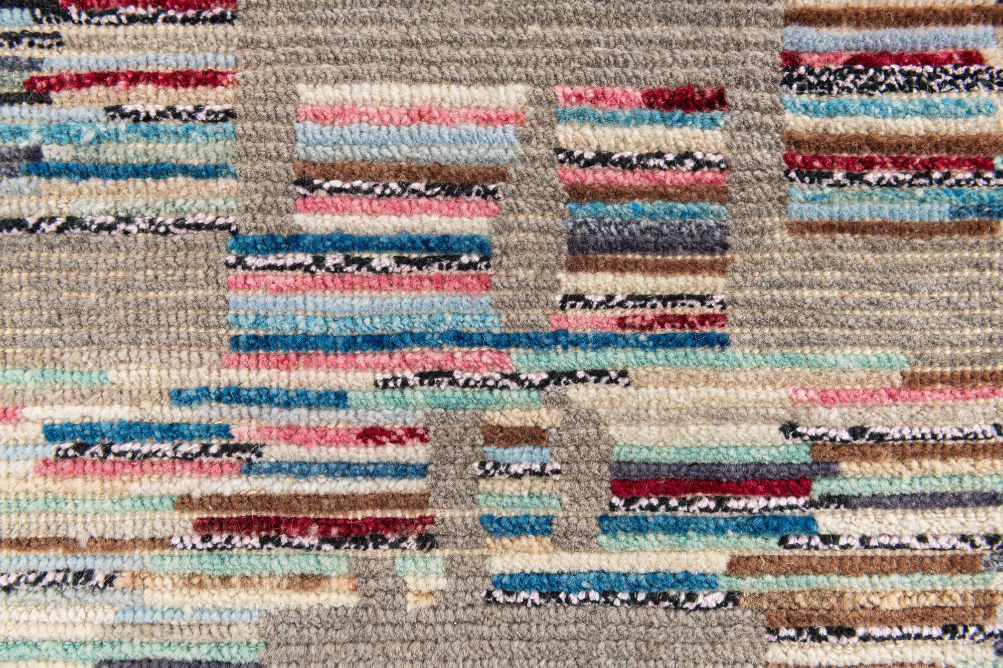 3' x 8' Hand Knotted Moroccan Wool Runner Rug