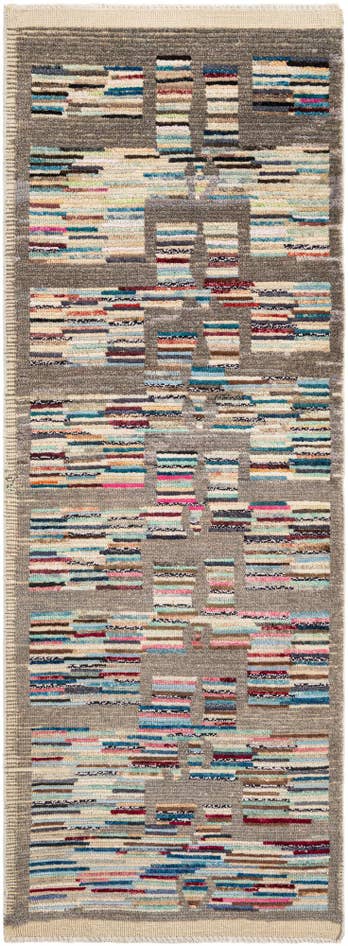 Detail image of 3' x 8' Hand Knotted Moroccan Wool Runner Rug