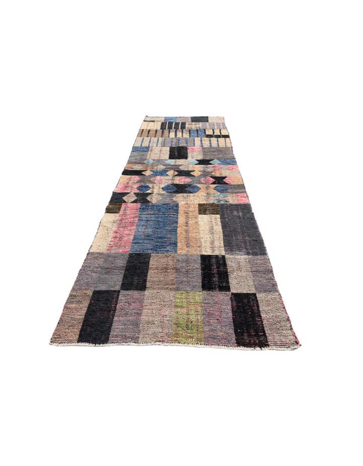 3' 10 x 11' 9 Hand Knotted Moroccan Wool Runner Rug