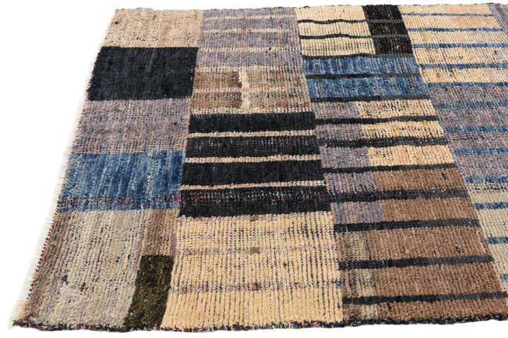 3' 10 x 11' 9 Hand Knotted Moroccan Wool Runner Rug