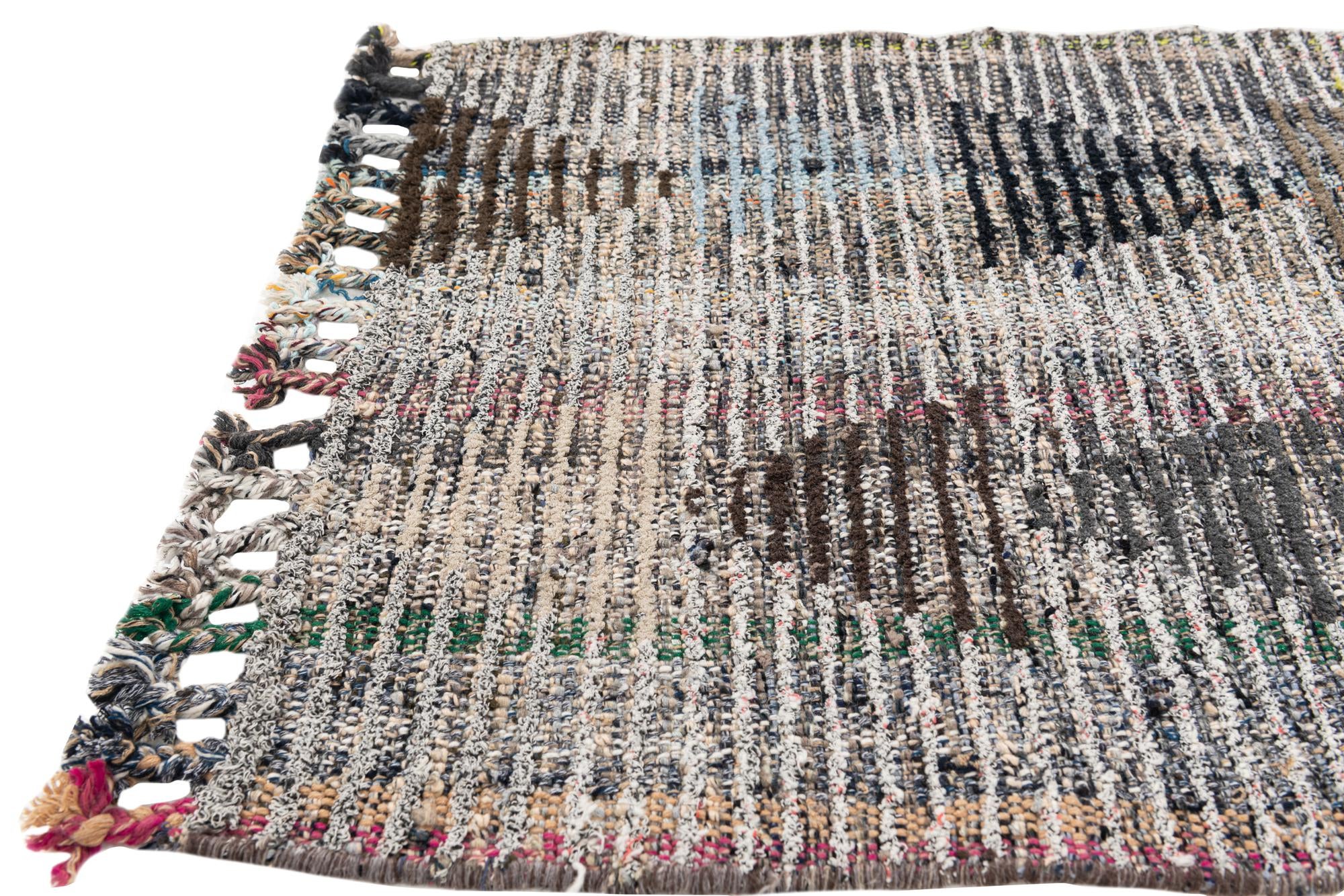2' 6 x 9' 5 Hand Knotted Moroccan Wool Runner Rug