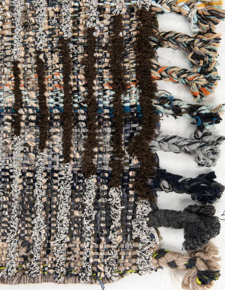 Detail image of 2' 6 x 9' 5  Hand Knotted Moroccan Wool Runner Rug