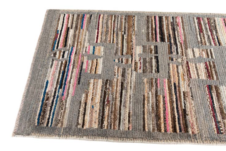 Detail image of 2' 10 x 8' 4 Hand Knotted Moroccan Wool Runner Rug