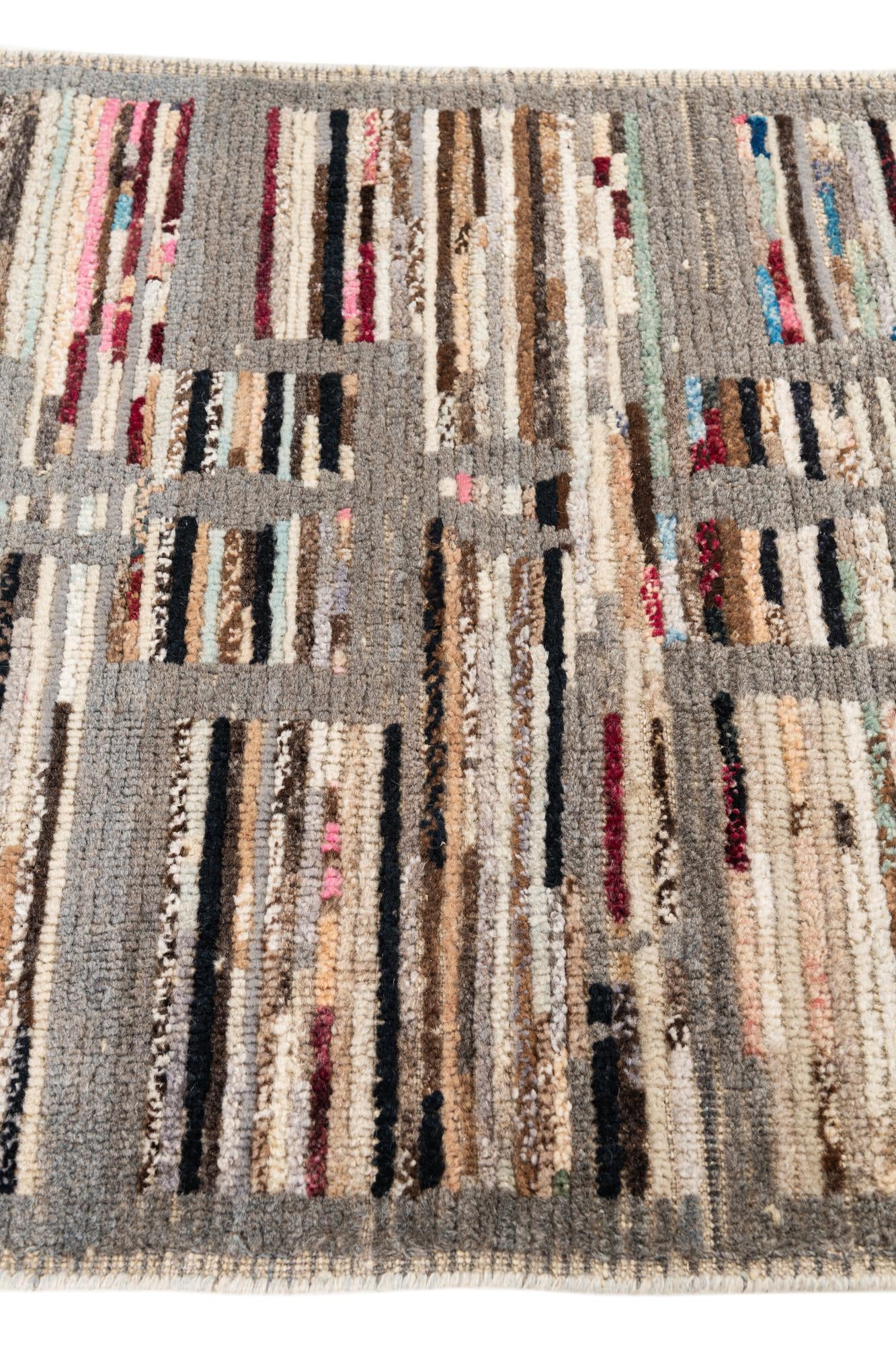 2' 10 x 8' 4 Hand Knotted Moroccan Wool Runner Rug
