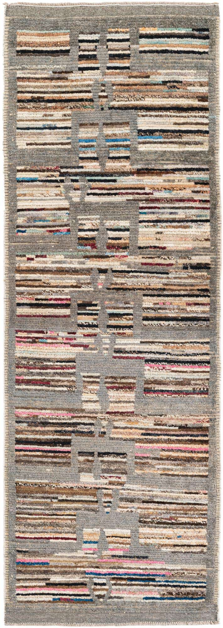 2' 10 x 8' 4 Hand Knotted Moroccan Wool Runner Rug