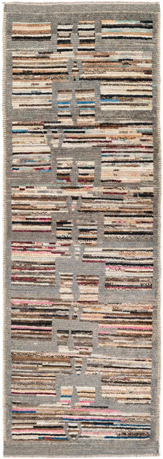 Detail image of 2' 10 x 8' 4 Hand Knotted Moroccan Wool Runner Rug