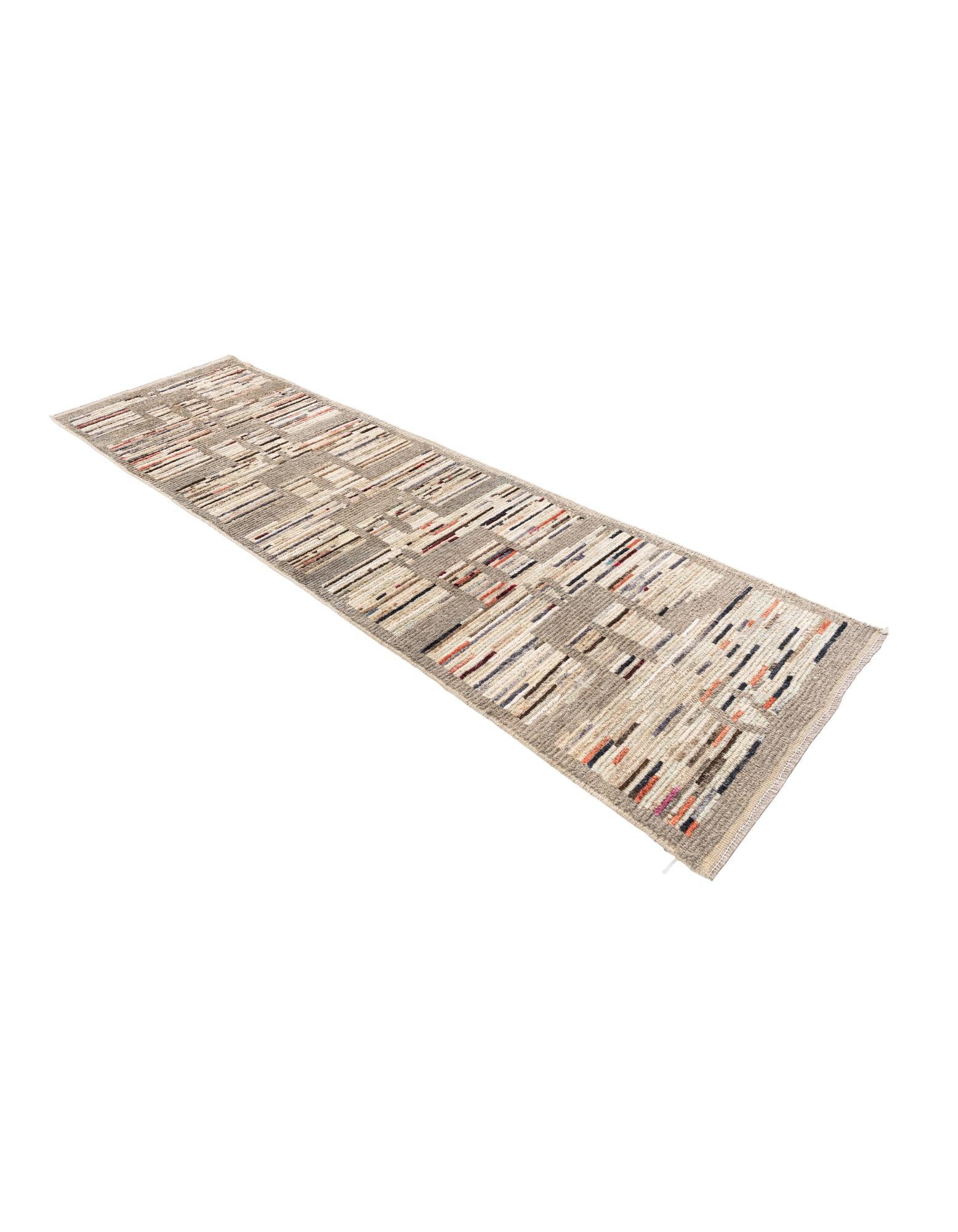 2' 10 x 9' 10 Hand Knotted Moroccan Runner Rug