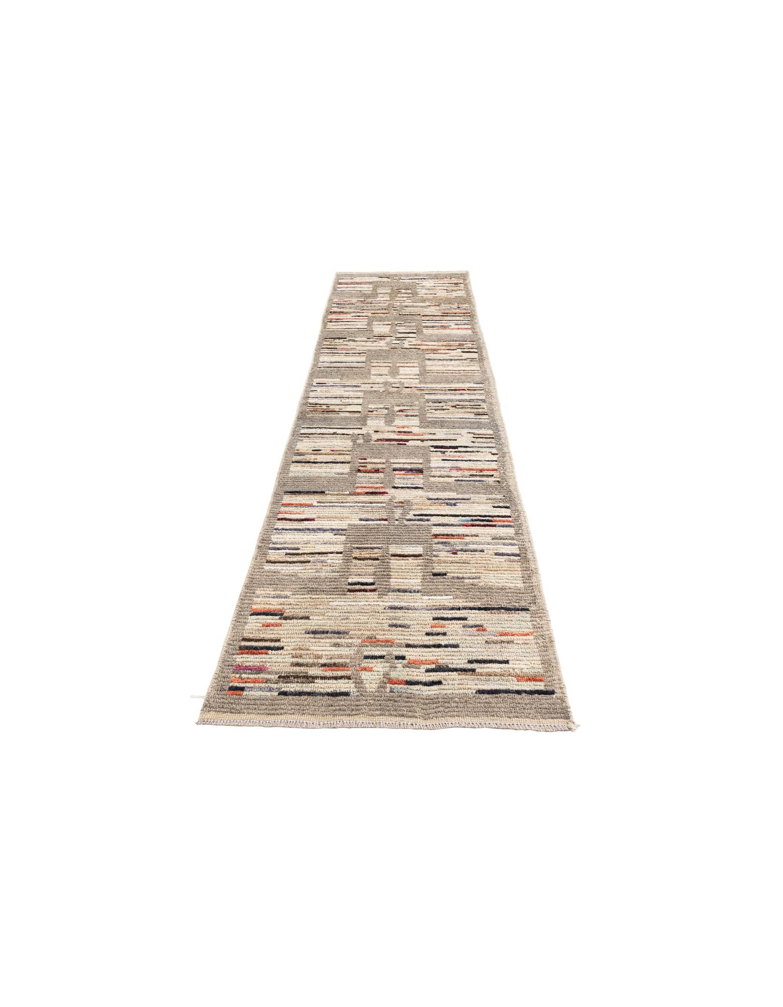 2' 10 x 9' 10 Hand Knotted Moroccan Runner Rug
