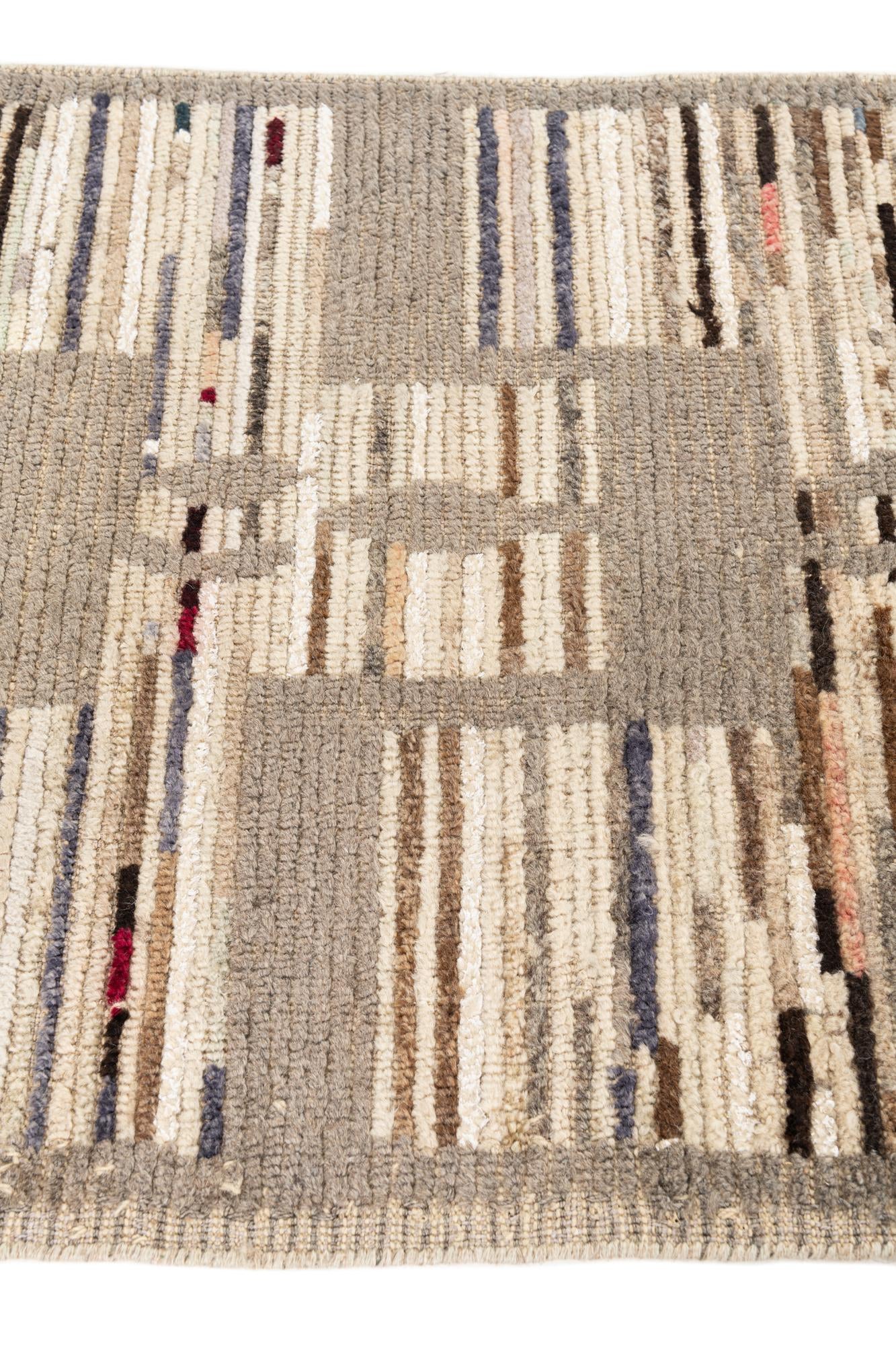 2' 10 x 9' 10 Hand Knotted Moroccan Runner Rug