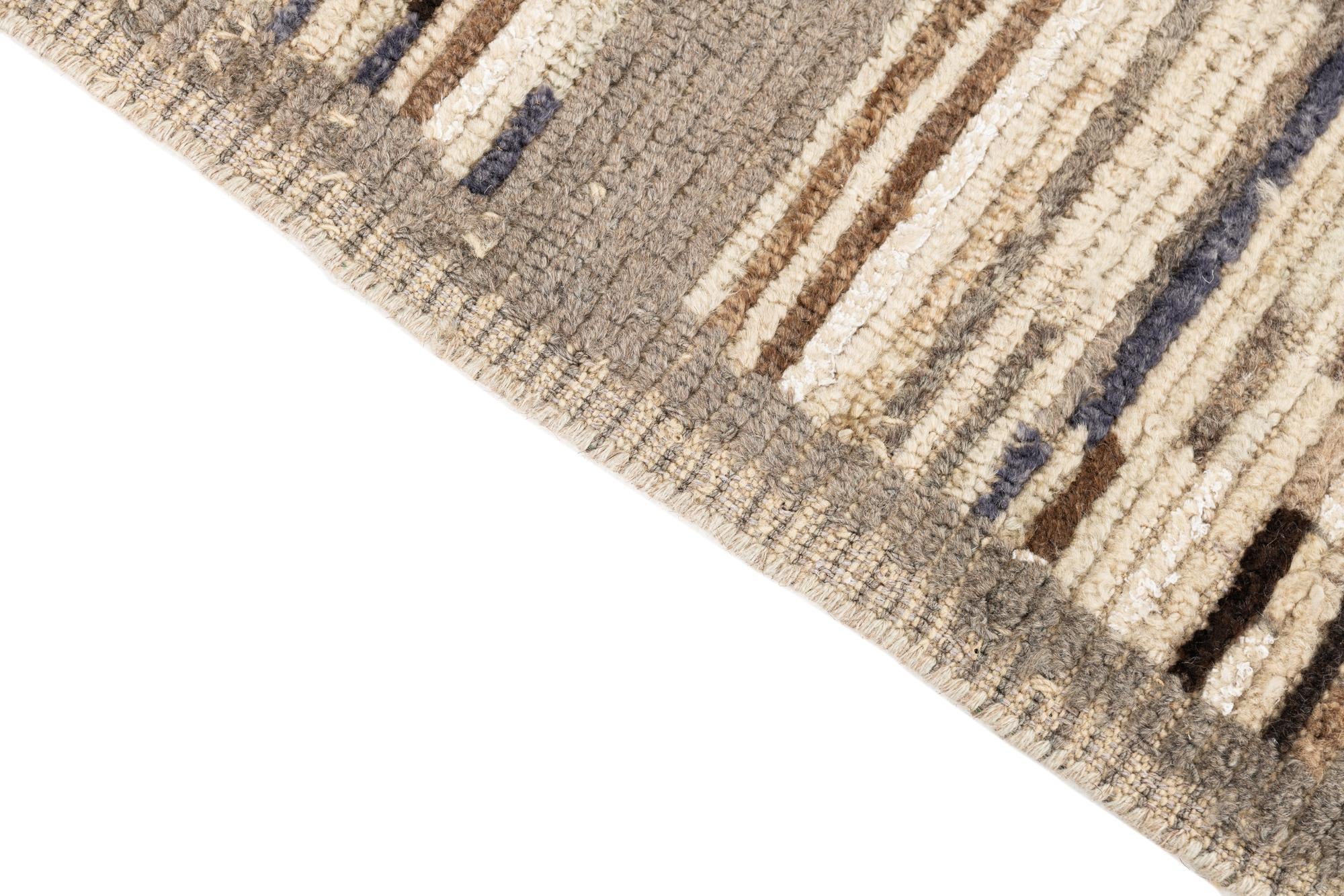 2' 10 x 9' 10 Hand Knotted Moroccan Runner Rug