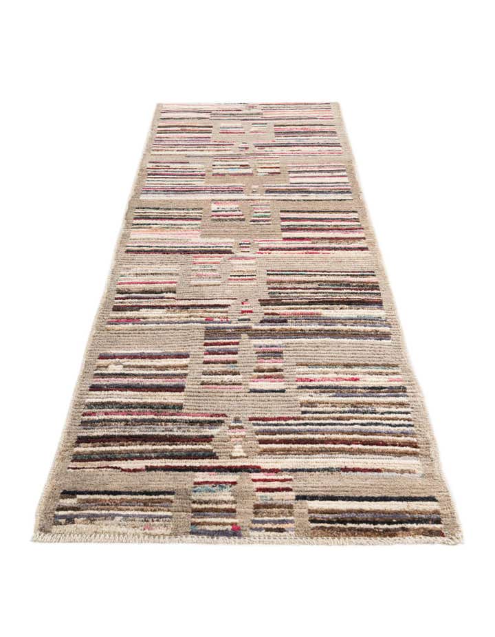 2' 10 x 7' 9 Hand Knotted Moroccan Wool Runner Rug