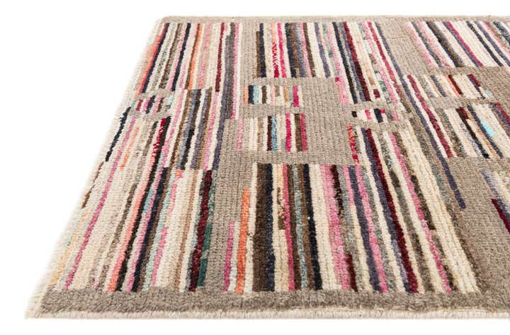 2' 10 x 7' 9 Hand Knotted Moroccan Wool Runner Rug