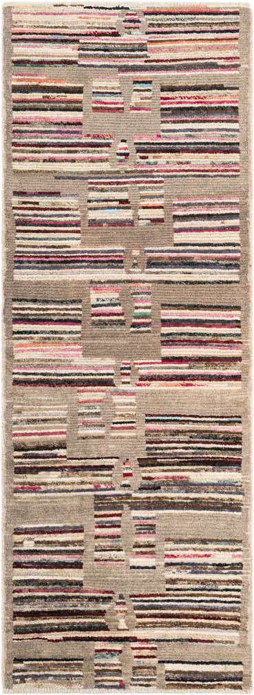 2' 10 x 7' 9 Hand Knotted Moroccan Wool Runner Rug