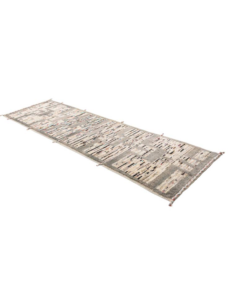 Detail image of 2' 9 x 10' Hand Knotted Moroccan Wool Runner Rug