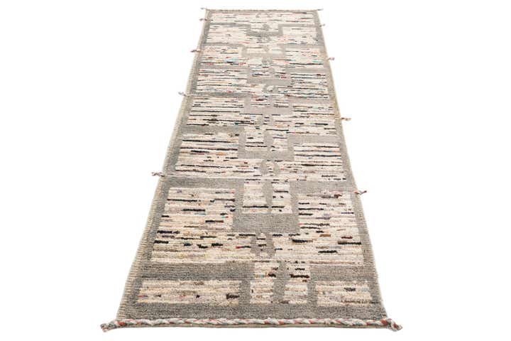 2' 9 x 10' Hand Knotted Moroccan Wool Runner Rug