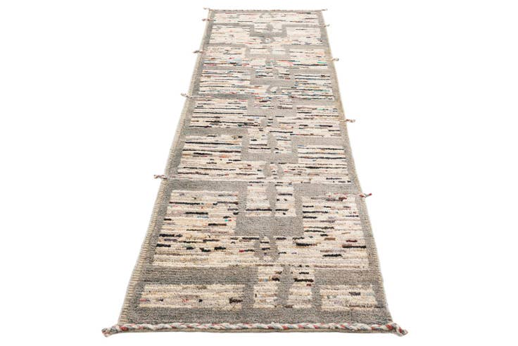 Detail image of 2' 9 x 10' Hand Knotted Moroccan Wool Runner Rug