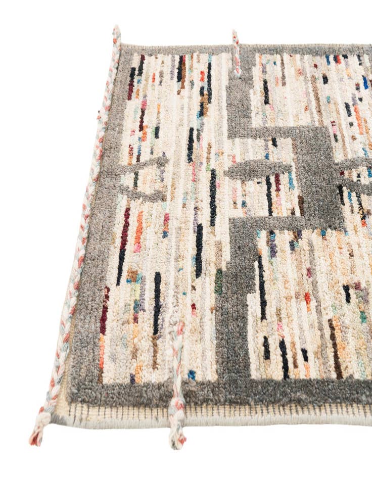 Detail image of 2' 9 x 10'  Hand Knotted Moroccan Wool Runner Rug