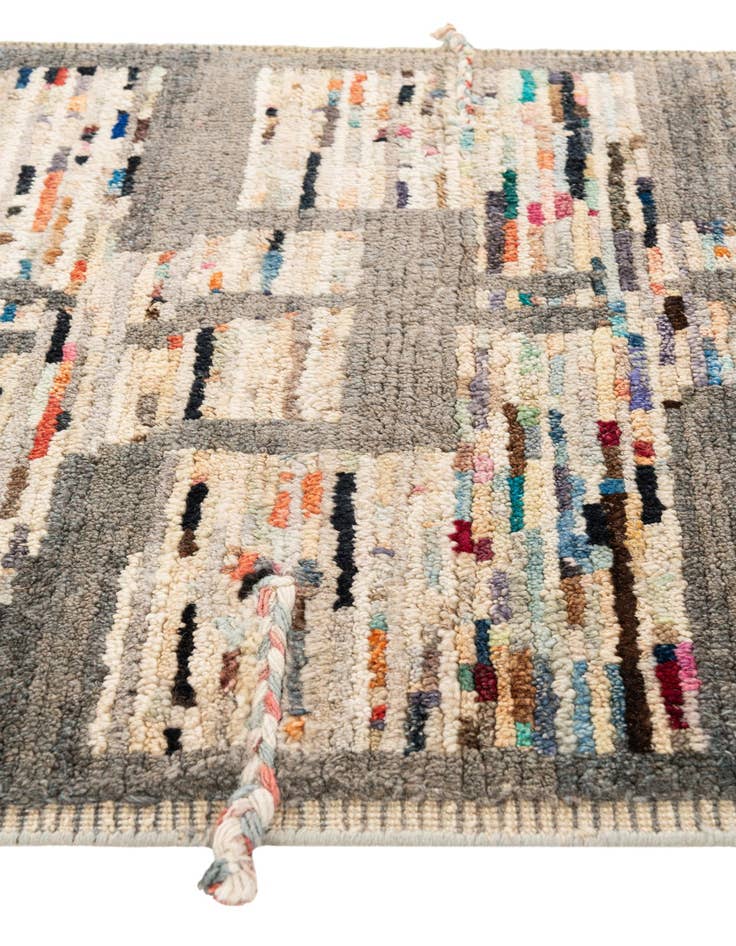 Detail image of 2' 9 x 10'  Hand Knotted Moroccan Wool Runner Rug