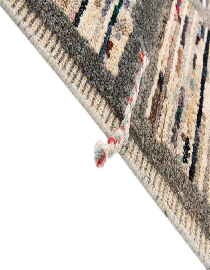 Detail image of 2' 9 x 10'  Hand Knotted Moroccan Wool Runner Rug