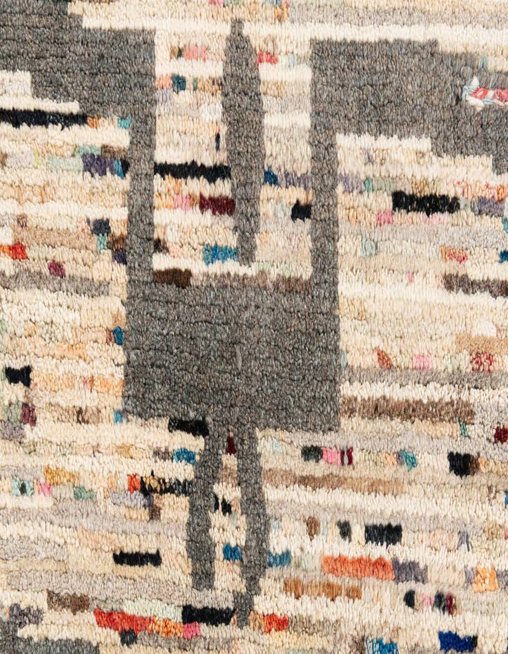 Detail image of 2' 9 x 10'  Hand Knotted Moroccan Wool Runner Rug