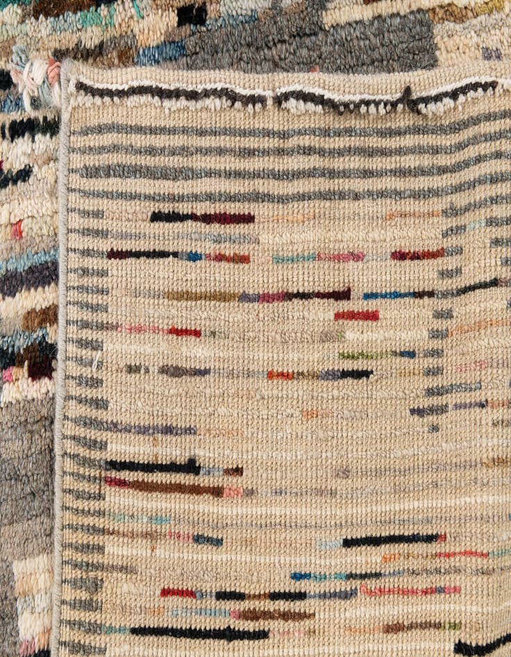 Detail image of 2' 9 x 10'  Hand Knotted Moroccan Wool Runner Rug