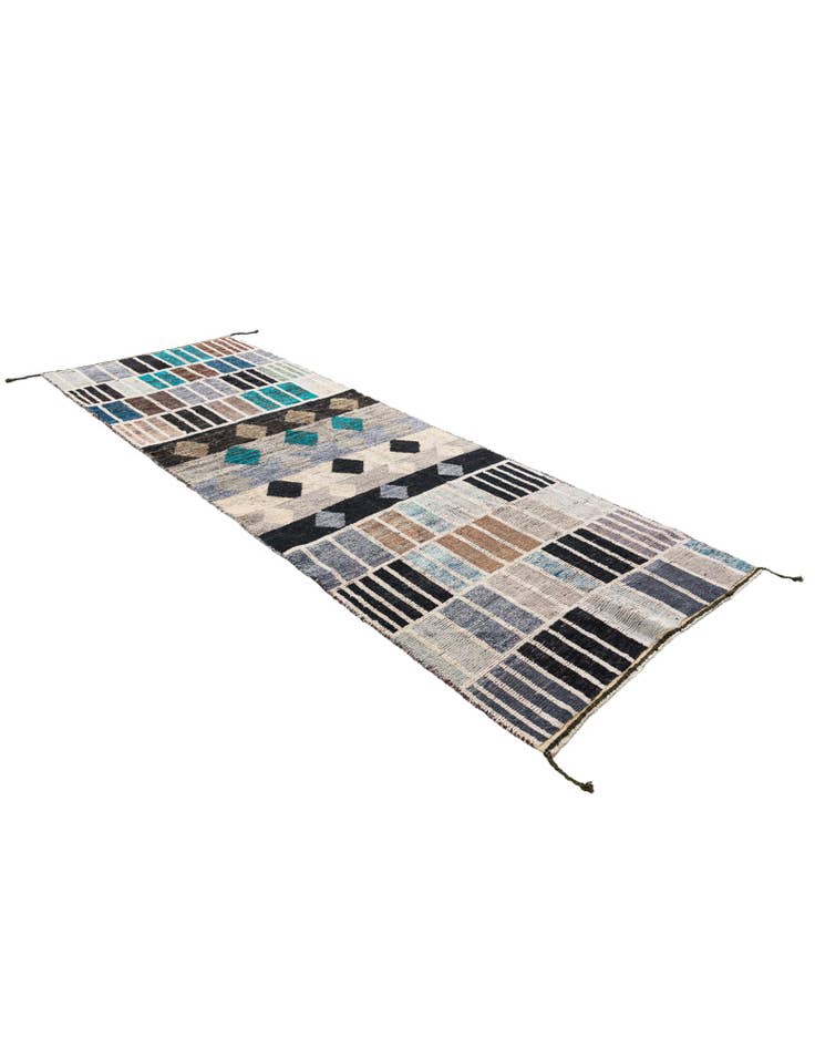 Detail image of 4' 1 x 11' 10 Hand Knotted Moroccan Wool Runner Rug