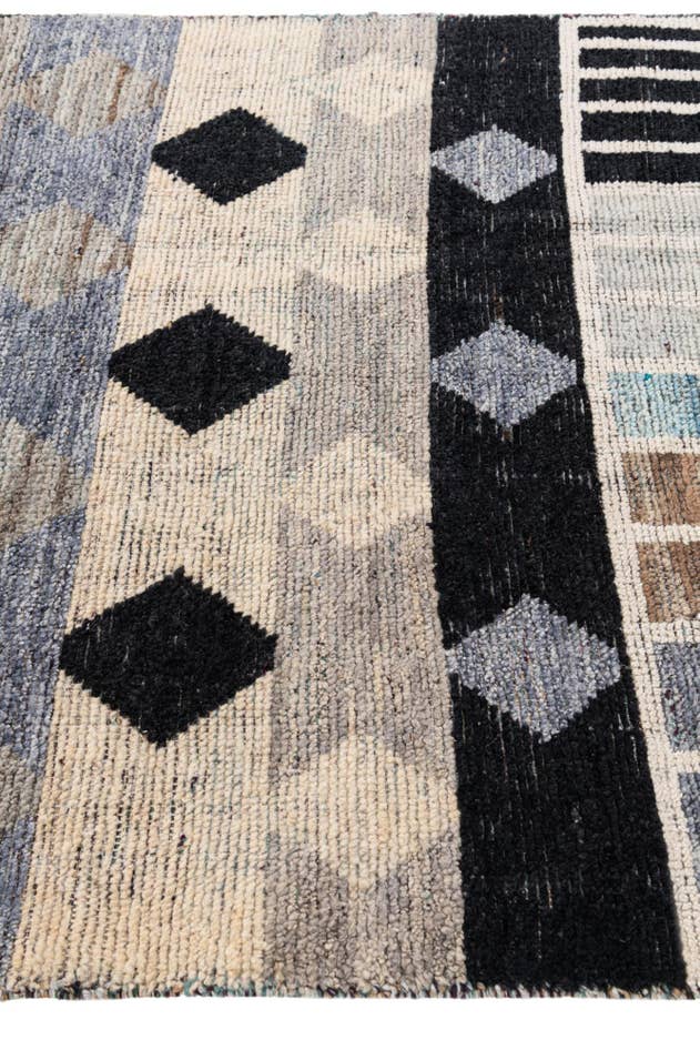 Detail image of 4' 1 x 11' 10 Hand Knotted Moroccan Wool Runner Rug