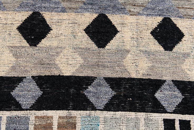 Detail image of 4' 1 x 11' 10 Hand Knotted Moroccan Wool Runner Rug