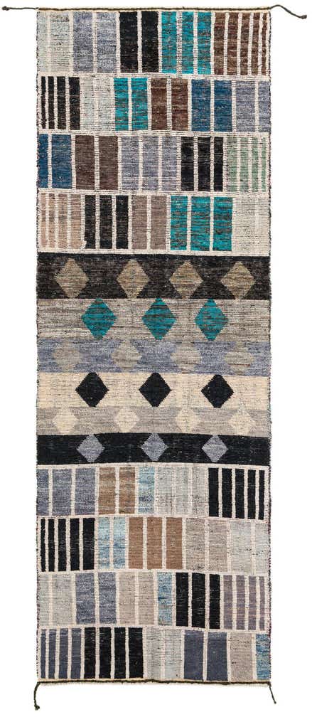 4' 1 x 11' 10 Hand Knotted Moroccan Wool Runner Rug