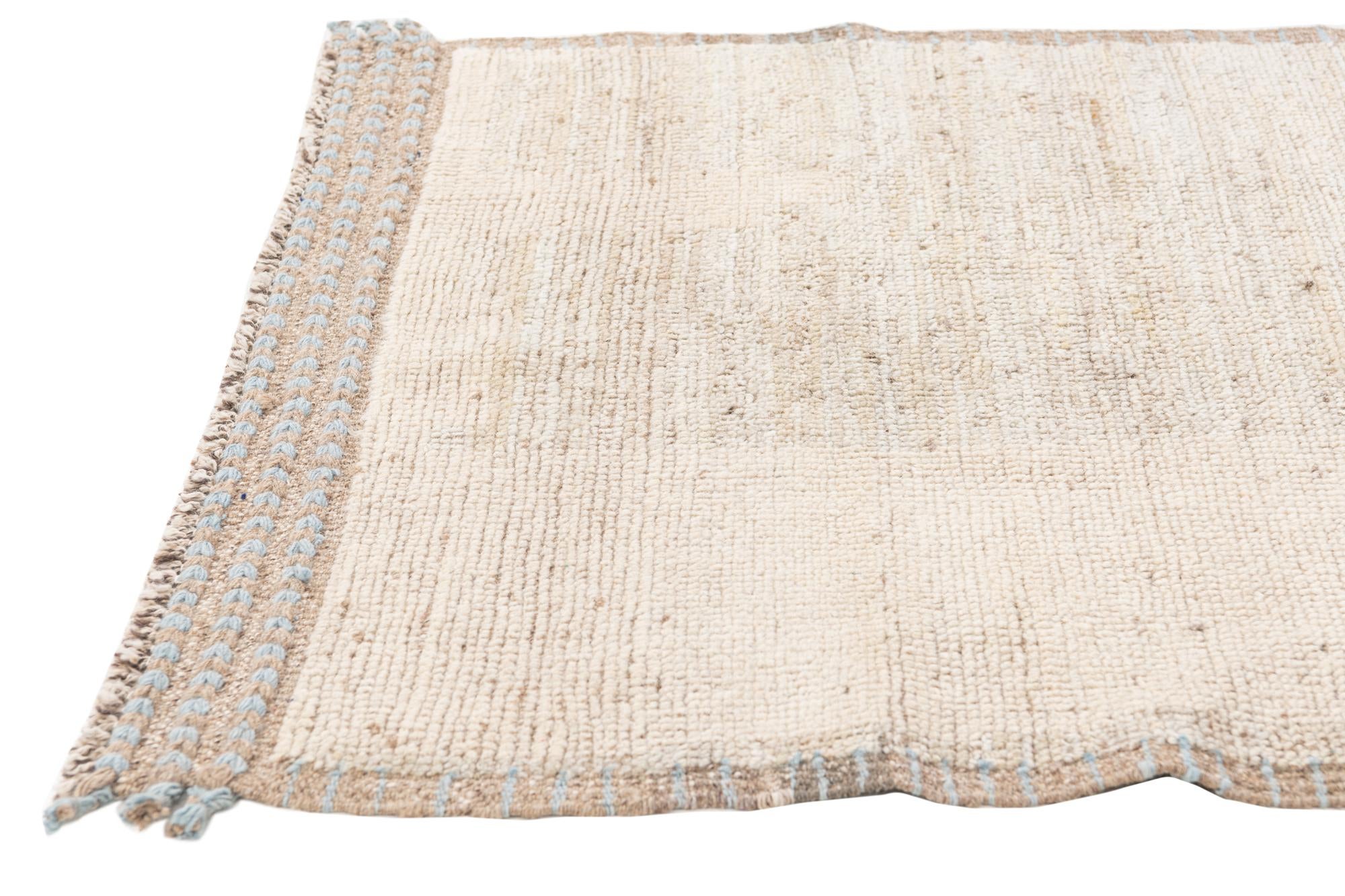 3' 3 x 10' 2 Hand Knotted Moroccan Wool Runner Rug