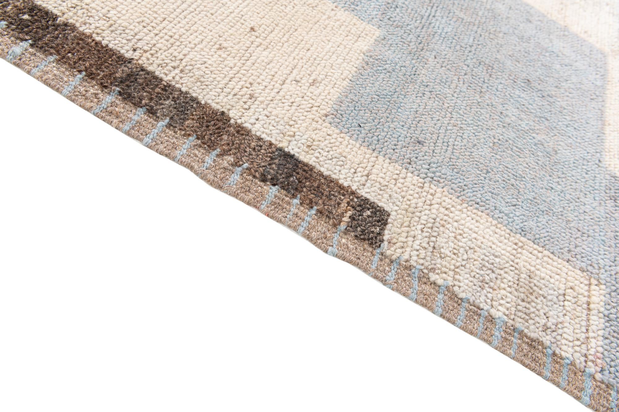3' 3 x 10' 2 Hand Knotted Moroccan Wool Runner Rug
