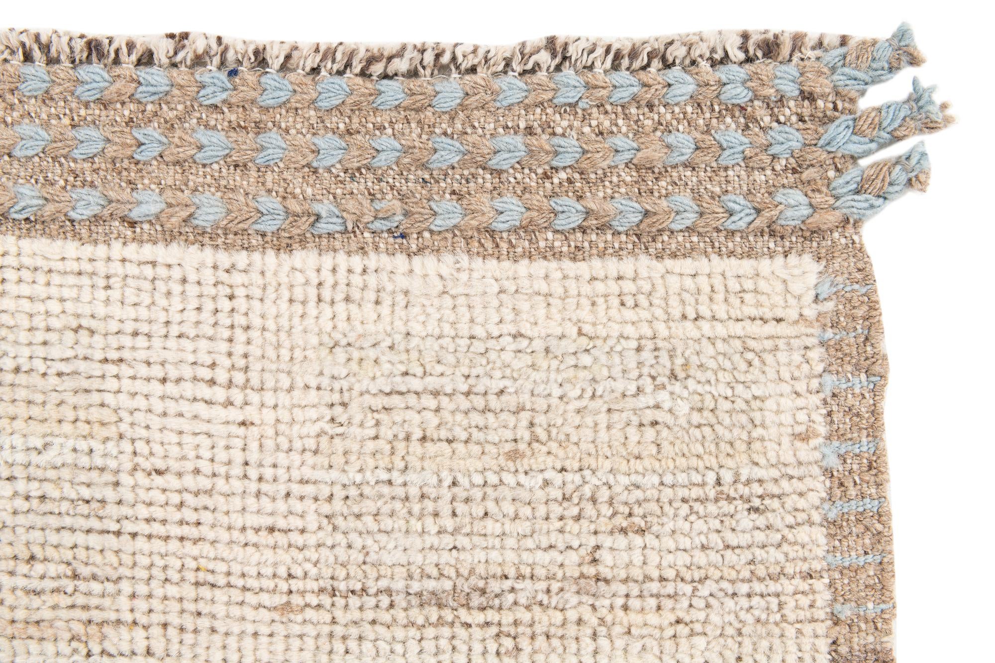 3' 3 x 10' 2 Hand Knotted Moroccan Wool Runner Rug