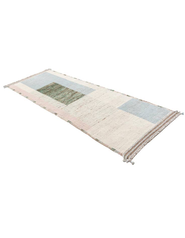 Detail image of 3' 2 x 9' 2 Hand Knotted Moroccan Wool Runner Rug