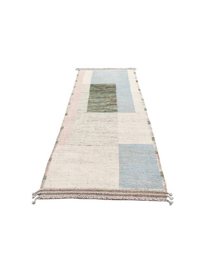 Detail image of 3' 2 x 9' 2  Hand Knotted Moroccan Wool Runner Rug