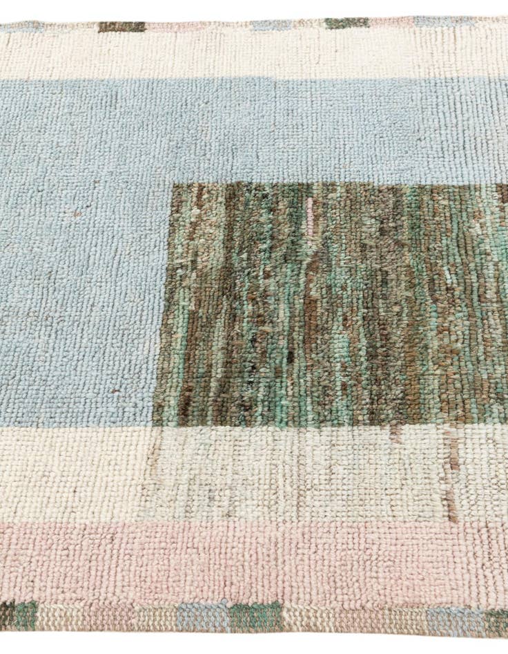 Detail image of 3' 2 x 9' 2  Hand Knotted Moroccan Wool Runner Rug