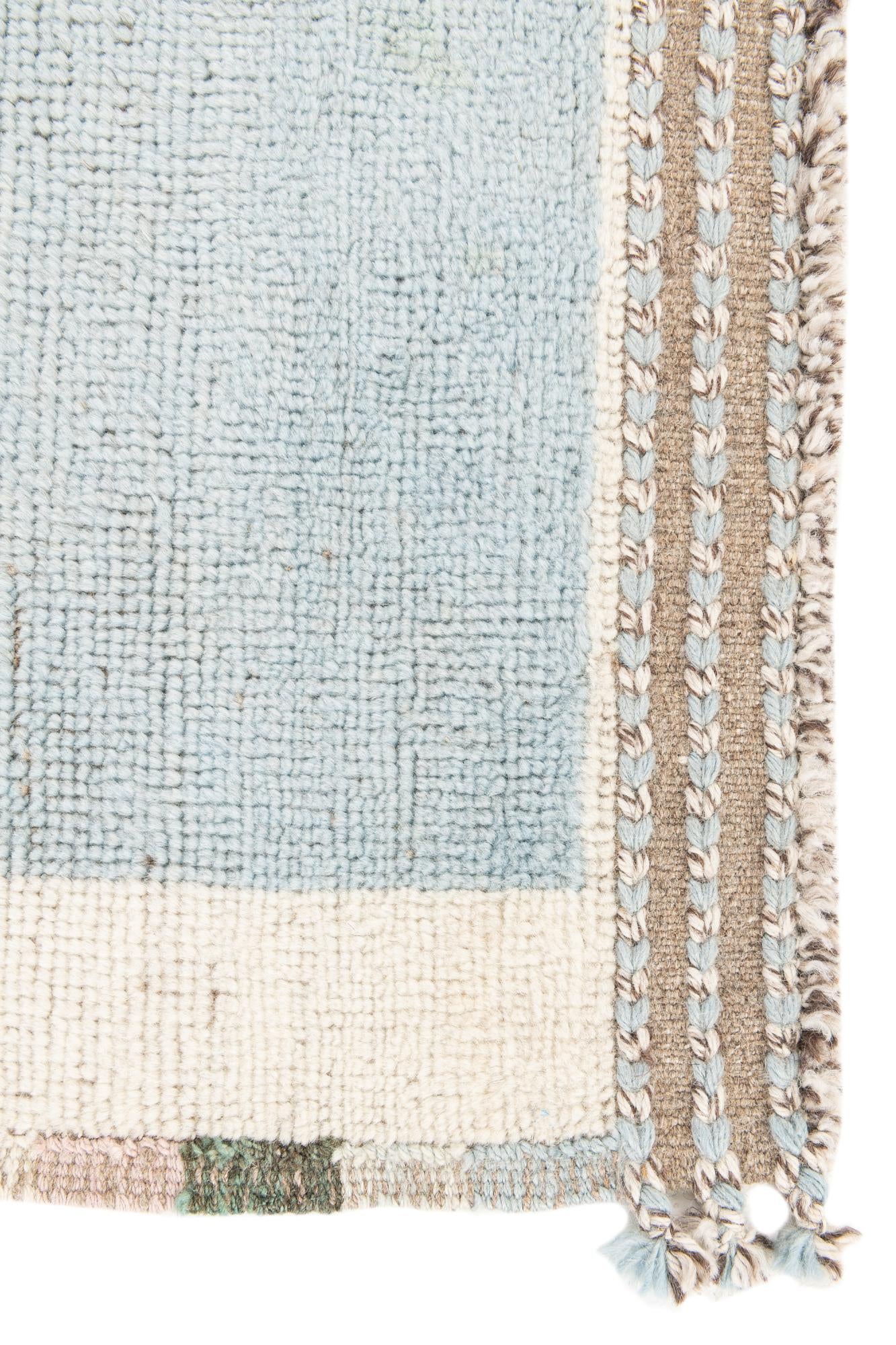 3' 2 x 9' 2 Hand Knotted Moroccan Wool Runner Rug