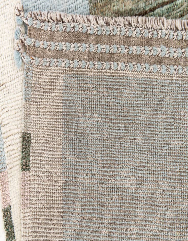 Detail image of 3' 2 x 9' 2  Hand Knotted Moroccan Wool Runner Rug