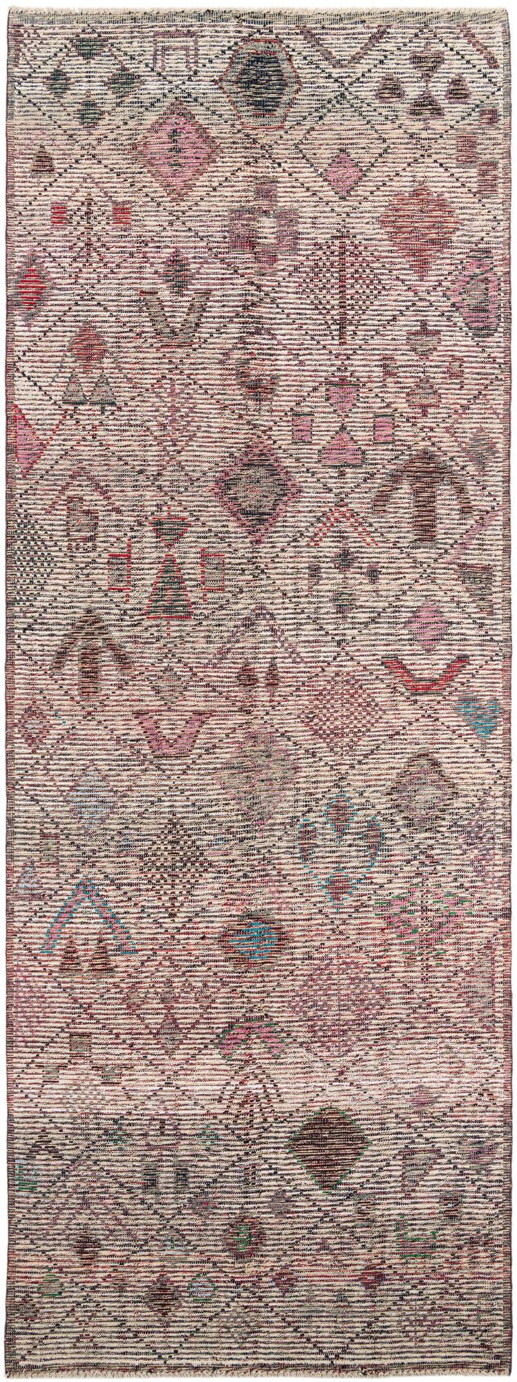 5' x 15' 3 Hand Knotted Moroccan Wool Runner Rug