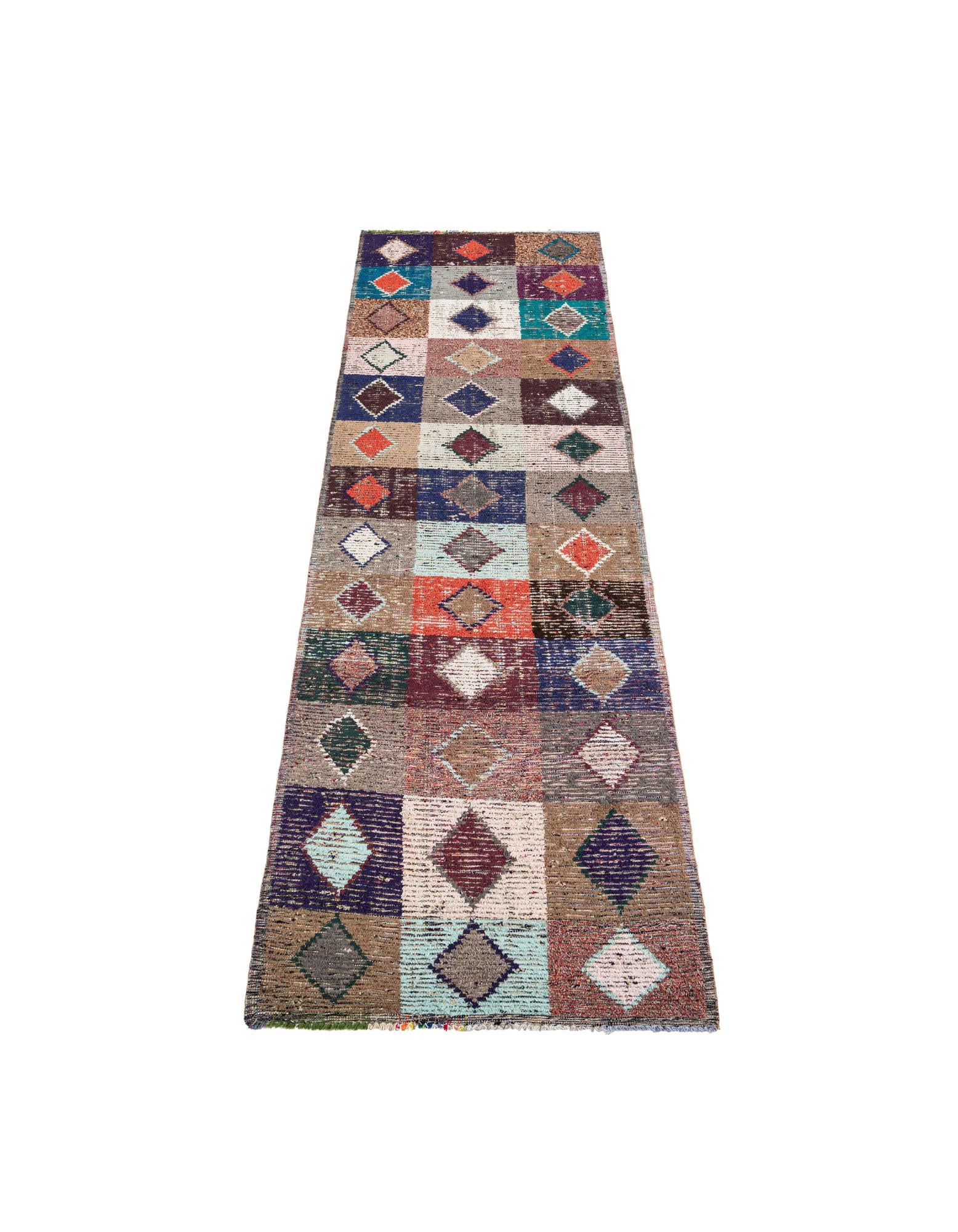 4' 4 x 15' 3 Hand Knotted Moroccan Wool Runner Rug